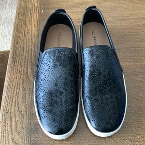 Ladies black slip on Shoes size 10